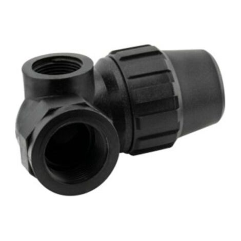 Raccord Coudé Femelle 3 Sorties - 25 mm - 3/4 Pouces - 1/2 Pouces - Pour Tuyauterie Polyéthylène (1/5)