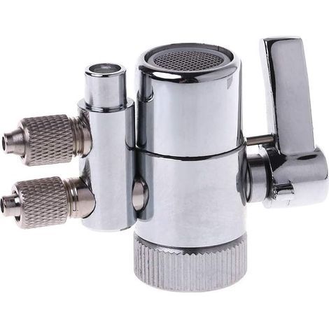 Messingbeschichteter Wasserhahn-Umsteller mit 1/4-Zoll-Anschluss für Küchen- und Badezimmer-Wasserfilter (1/5)