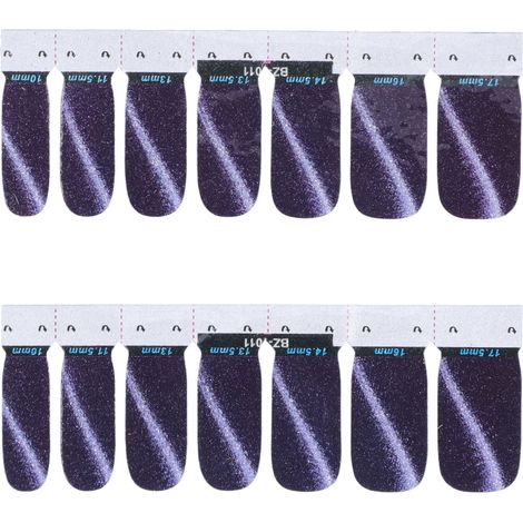 14 autocollants ongles strass pailletés motifs, adhésifs auto-adhésifs DIY, strips nail art couvrants élégants 11 (1/5)