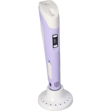 Stylo 3D avec support, kit ABS et PLA 3 couleurs, fil consommable, DC5V, violet, maniable pour dessin et création. (1/5)