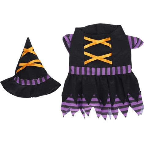Ensemble Chien Avec Chapeau - Costume Festif Halloween Noël - Vêtement Chaude Pour Chiot - 1 Pièce (1/5)