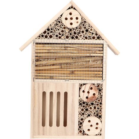 Jardin extérieur en bois insectes abeille maison bois bug chambre abri nichoir décoration (type A) (1/5)