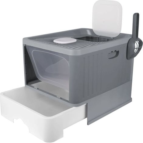 Bac A Litiere Ferme - 48x37x38 Cm - Tiroir Coulissant Polypropylene - Pour Chat Jusqu A 5 Kg - 1 Unite (1/5)