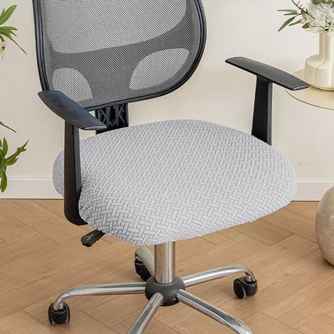 2 teilige Stretch Stuhlhussen für Bürostühle, Jacquard Gewebe, Kissenbezug für Computerstühle, mit Gurten, waschbar, zur Dekoration in Esszimmer, (1/5)