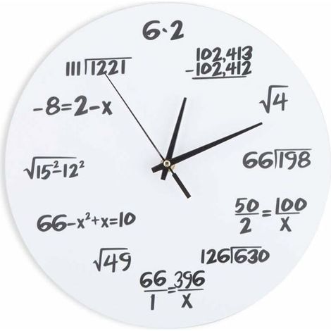 Green Mobility-Horloge Murale créative, Horloge de décoration 3D Acrylique Formule mathématique Accessoires de décoration de Conception Moderne, Horloge Suspendue pour Barre de Salon de Bureau à Domic (1/5)