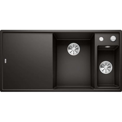 BLANCO Einbauspüle AXIA III 6 S Silgranit  InFino Ablauf  Becken rechts  schwarz  mit Glas-Schneidbrett (1/4)