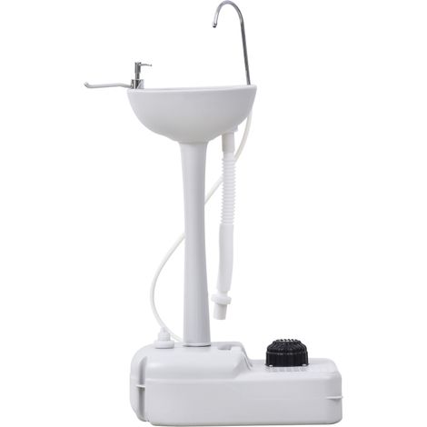 Mobiles Waschbecken mit Rollen aus HDPE, Weiß, 51 x 33,5 x 103 cm (1/5)