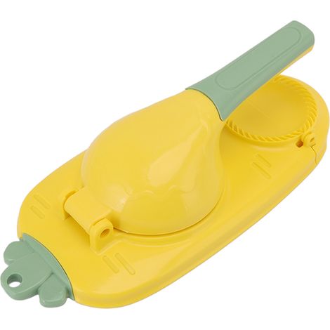 Machine à raviolis 2 en 1, facile à utiliser et rapide à mouler, pour la maison et les restaurants (jaune).