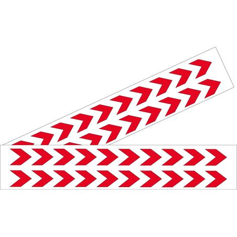 Lot 2 bandes 100mm x 1m - Double chevrons Rouge - 4641331 (1/3)