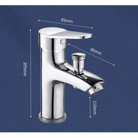 Robinet baignoire robinet monotrou à double usage chaud et froid Alliage Mitigeur de douche, robinet salle bain douche (1/3)