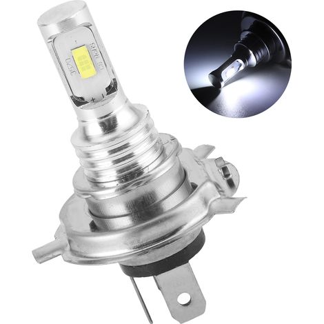 Phare antibrouillard LED H4 80W 12V 24V Blanc 3000K Moto Auto Ampoule (1/5)