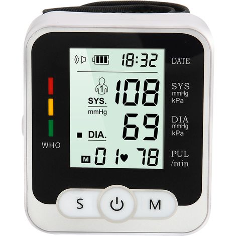Blutdruckmessgerät Digitale Blutdruckmanschette Automatisches Blutdruckmessgerät für den Heimgebrauch Große LCD-Anzeige Lesespeicher Tragbare Tragetasche