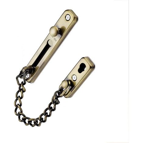 Verrou de porte intérieur - Chaîne de sécurité sans perçage, loquet antivol avec vis, bronze-AquaForge (1/4)