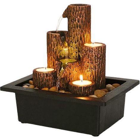 Petite fontaine de table, ornements d'eau courante, bougeoir avec eau courante (1/5)