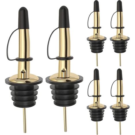 6 pièces - Pour tasse - Carafe de vin - Distributeur d'huile d'olive en acier inoxydable - Avec couvercle de poussière intégré - (1/5)