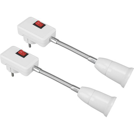 Porte-ampoule E27 E26 avec interrupteur, douille universelle orientable 360°, 2 pièces, extension pour vis, 110-240V, prise UE (1/5)