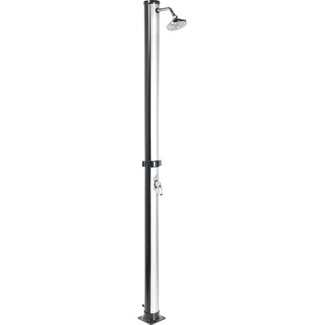 Doccia da esterno Set di miscelatori da giardino moderni in PVC ad energia solare nero e argento Elqui