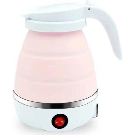 Bouilloire pliable en silicone avec fond en acier inoxydable, 0,6 l, idéale pour le camping ou les voyages à moto (1/3)