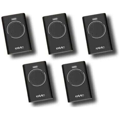 5 Pièces Télécommande Copiable Compatible FAAC XT2 868 Noir - Portail Automatique Garage (1/5)