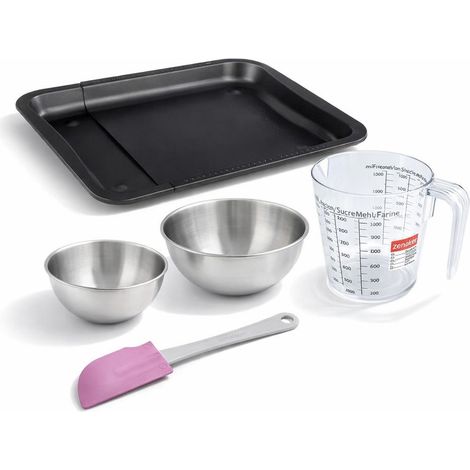 Set pâtisserie avec plaque de four extensible de 35-52 cm, 2 bols à mixer, verre mesureur et spatule Zenker (1/5)