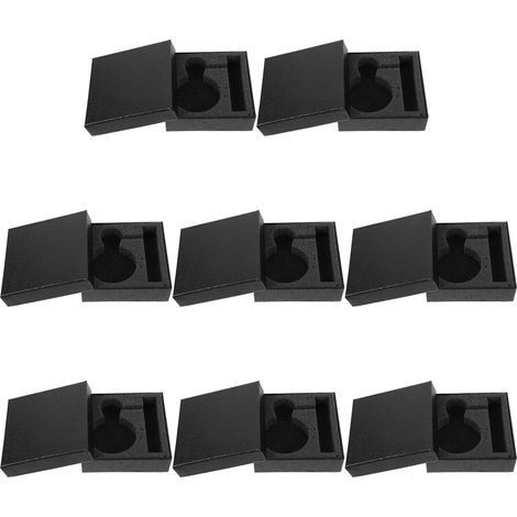 Set di 8 scatole portaoggetti vintage in cartone nero (1/5)