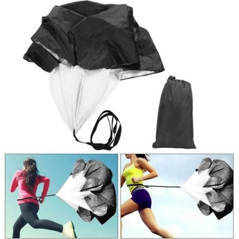Parachute de Résistance d'Entraînement de Vitesse de Traînée Football Parapluie de Musculation(Noir) (1/4)