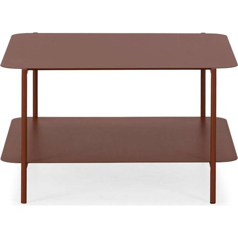 Mesa de centro modelo Mireya acabado metal terracota, 40cm(alto) 73.4cm(ancho) 70m(fondo). (1/5)