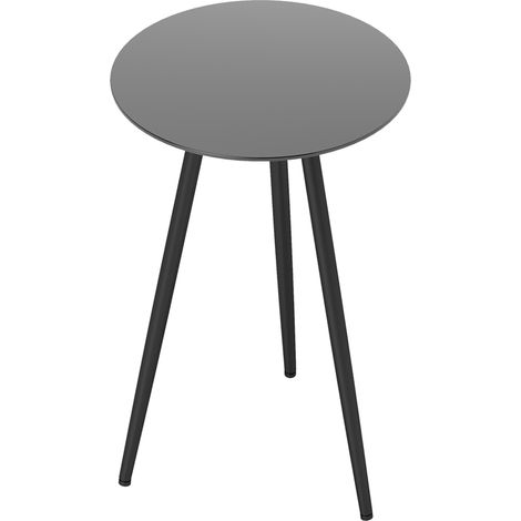 Runder Couchtisch mit schwarzer Sicherheitsglasplatte, 40 x 50 cm