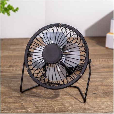 RGE BDD Mini-USB-Ventilator, Tischventilator aus Metall, klein, leistungsstark, leise, schwarz, für Zuhause, Büro, Camping (1/5)