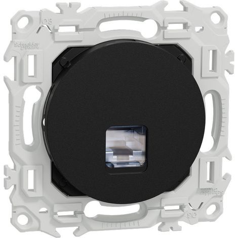 Prise RJ45 Cat6 STP blindée noire Odace (S940476)