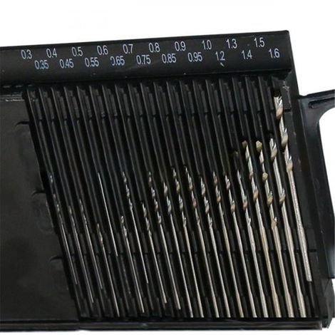 Set mit 20 HSS-Mini-Metallbohrern mit geradem Schaft im Kunststoffkoffer, für Haushaltsreparaturen, 33 g (1/5)