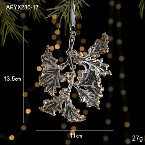 Suspensions de Noël en acrylique transparent à paillettes, ornements flocon de neige pour sapin, décoration festive pour maison, vitrine, fête et ambiance hivernale (1/3)