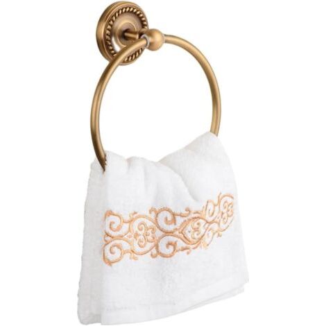 Salle de Bain Crochets de Support de Tour en Laiton Anneau de Serviette Porte-Papier hygiénique Porte-Brosse à Dents Porte-Brosse, Anneau de Serviette (1/3)