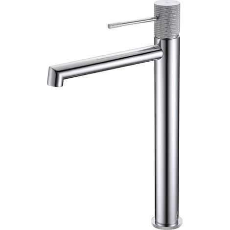 Mice - Grifo monomando para lavabo de caño alto, Grifería alta de Baño para agua Frio/Caliente Color Cromo (1/3)