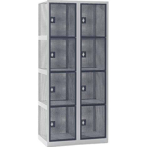 eurokraft pro, Vestiaire à quatre casiers, tôle perforée, 2