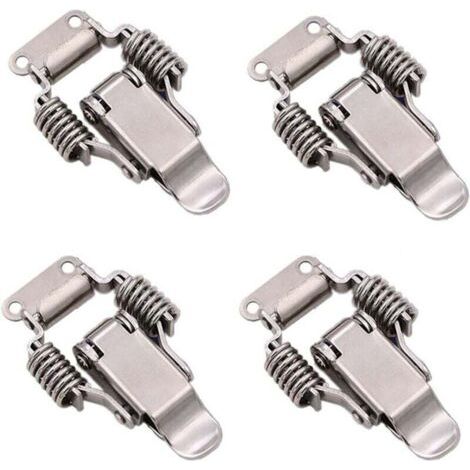 Loquet de serrage en acier inoxydable 4 pièces, loquet à levier pour boîtes de rangement, outil manuel à dégagement rapide, pour boîtes, tiroirs et armoires (1/4)