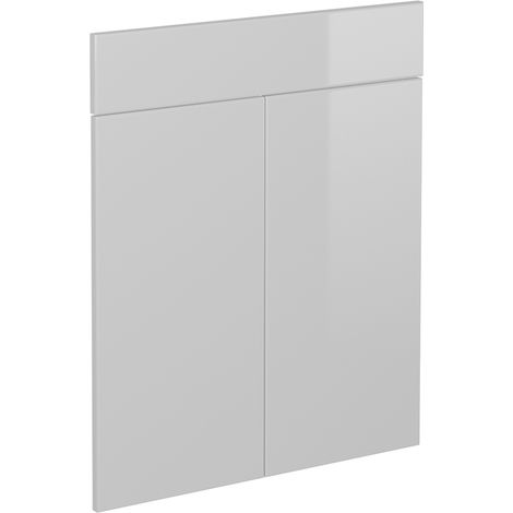 Façade de cuisine R-Line, Blanc Haute brillance, 59.6x70.8cm façade de meuble pour meuble bas à tiroirs, Vicco (1/5)