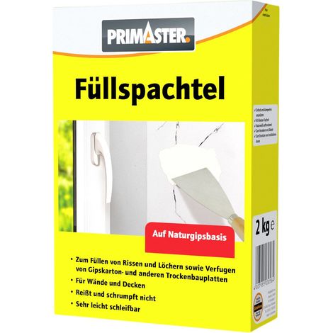 Primaster Füllspachtel 2kg auf Naturgipsbasis Füllen, Glätten, Kleben Innen