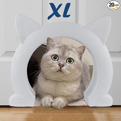 Große Innentür für Katzen, Kätzchen und kleine Hunde (Weiß)