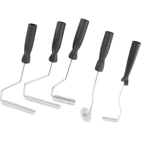Kit D'outils de Rouleau en Fibre de Verre, Ensemble de Rouleaux de Stratification à Surface Rainurée à Tête en Aluminium 5 Pièces pour la Réparation de Résine, de Fibre de (1/5)