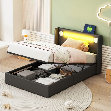 Cama dormitorio con LED y Bluetooth con almacenaje OKMYHOME (1/5)