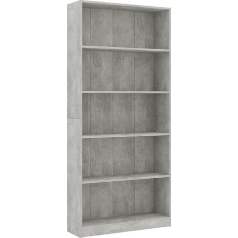 Maison Exclusive - Libreria 5 Ripiani Grigio Cemento 80x24x175cm Legno Multistrato