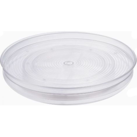 Piccolo vassoio girevole in plastica senza BPA per spezie e ingredienti da cucina, base girevole per armadietto, trasparente, 29 cm