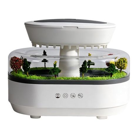 Humidificateur et diffuseur d'arômes - Humidificateur Raindrop avec son de pluie réaliste - Veilleuse nuage de pluie 250 ml avec LED 7 couleurs - Silencieux et arrêt automatique - Blanc (1/5)