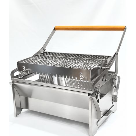 Barbecue charbon de bois acier inoxydable 304 ancien modèle 6 kg rotatif à 360° sans sac 44,5 × 31 × 15,5 cm 5 kg – Livraison gratuite