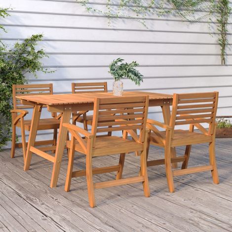 vidaXL Sillas de jardín 4 uds madera maciza de acacia 58x58x87 cm (1/5)
