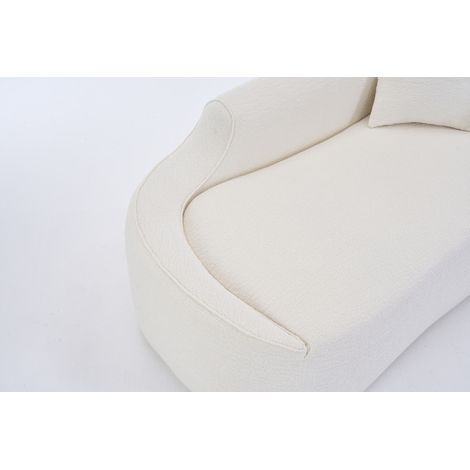 Innenliegende Chaiselongue in Elfenbein-Chenille, 1 Kissen, ohne Montage, 3-in-1 Sofa MEUBLIV (1/5)