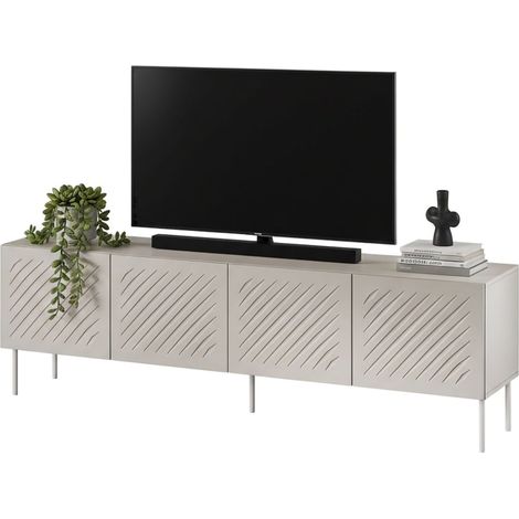 Mueble para TV Ronca, un Estante, 4 Puertas, 4 Compartimentos, 200.5x42x60h cm Beige