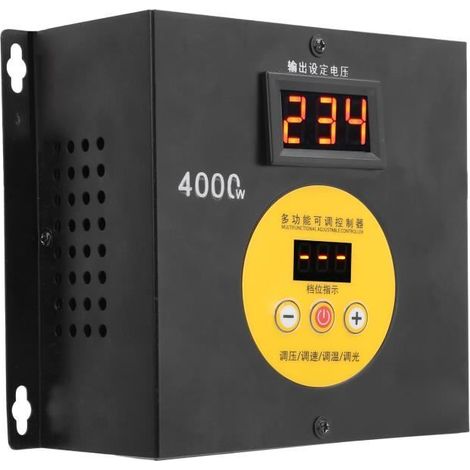 Régulateur de tension - Qiilu - 4000 W - Affichage numérique - Protection anti-surtension - Boîtier ignifuge (1/4)