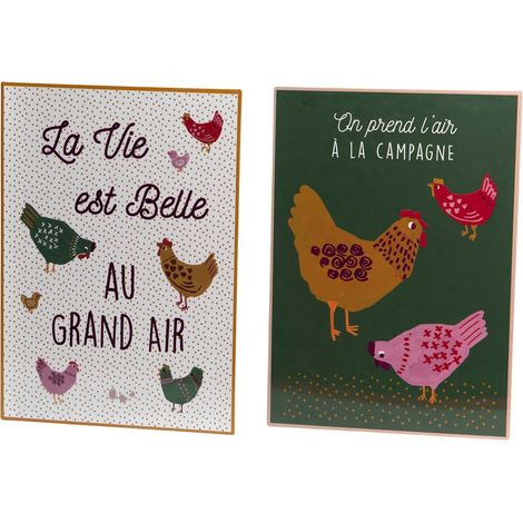 Plaques décoratives en métal Suzie (Lot de 2)